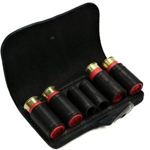 New Genuine Leather Shotgun Shell Ammunition Carrier Belt Slide 12 Gauge Black
